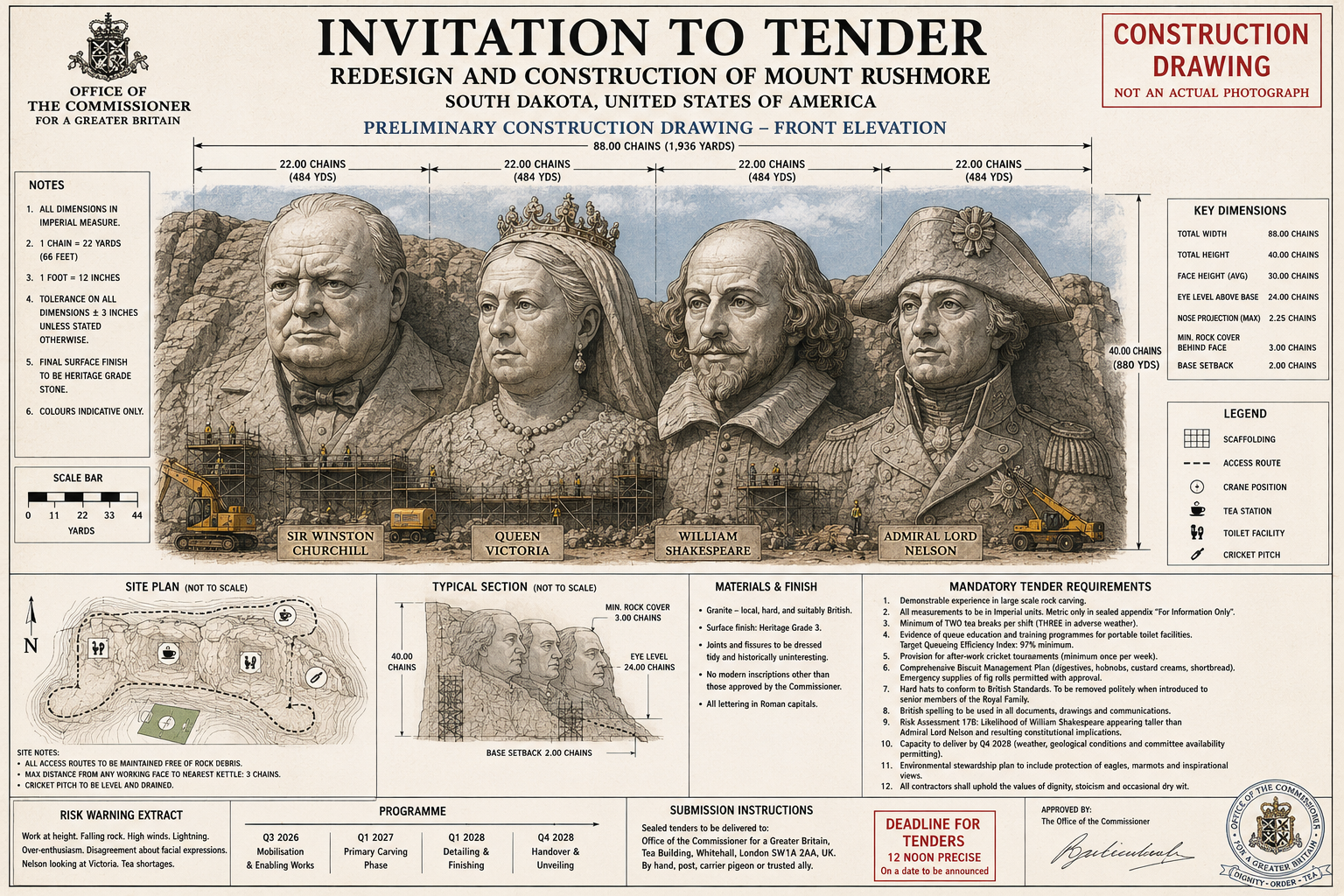Preliminary construction drawing for the Mount Rushmore redevelopment programme